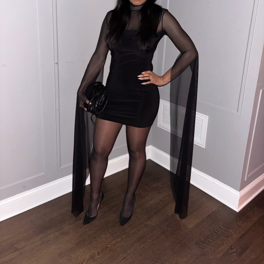 Norma Kamali Black Long Sleeve Dress